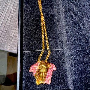 versace medusa head necklace diamante